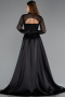 Abendkleid Lang Satin Schwarz ABU4765