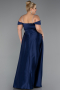 Kleider in Großen Größen Lang Satin Marineblau ABU5346