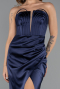 Abschlusskleid Lang Satin Marineblau ABU5417