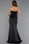Abschlusskleid Lang Satin Schwarz ABU5417