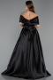 Abendkleid Lang Perlenbesetzt Schwarz ABU5400