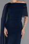 Standesamtkleid Lang Chiffon Marineblau ABU5418