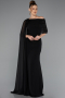Standesamtkleid Lang Chiffon Schwarz ABU5418