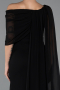 Standesamtkleid Lang Chiffon Schwarz ABU5418