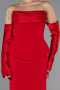 Abendkleid im Meerjungfrau-Stil Lang Rot ABU5421