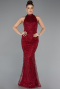 Weinrot Abendkleid Lang ABU4791