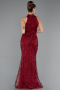 Weinrot Abendkleid Lang ABU4791