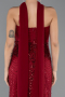 Abendkleid Lang Perlenbesetzt Weinrot ABU5438
