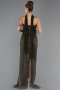 Abendkleid Lang Perlenbesetzt Dunkles Khaki ABU5438