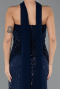 Abendkleid Lang Perlenbesetzt Marineblau ABU5438