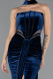 Abendkleid Lang Samt Marineblau ABU5437