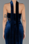 Abendkleid Lang Samt Marineblau ABU5437