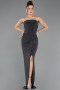 Abschlusskleid Lang Schwarz-Silber ABU5445