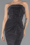 Abschlusskleid Lang Schwarz-Silber ABU5445