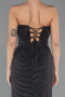 Abschlusskleid Lang Schwarz-Silber ABU5445