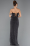 Abschlusskleid Lang Schwarz-Silber ABU5445