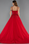 Verlobungskleid In Übergröße Lang Chiffon Rot ABU5469