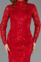 Designer Abendkleid Lang Spitze Rot ABU5461