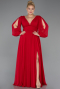 Kleider in Großen Größen Lang Chiffon Rot ABU1988