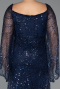 Abendkleid in Übergröße Lang Perlenbesetzt Marineblau ABU5067