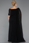 Abendgarderobe in Großen Größen Lang Chiffon Schwarz ABU5419