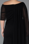 Abendgarderobe in Großen Größen Lang Chiffon Schwarz ABU5419