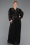 Abendkleid in Übergröße Lang Chiffon Schwarz ABU5360