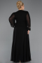 Abendkleid in Übergröße Lang Chiffon Schwarz ABU5360