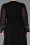 Abendkleid in Übergröße Lang Chiffon Schwarz ABU5360