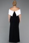 Schwarz-Weiß Abendkleid İn Übergröße Lang ABU3945