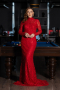 Designer Abendkleid Lang Spitze Rot ABU5461