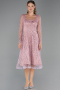 Partykleid Midi Perlenbesetzt Puder ABK2469