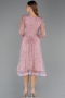 Partykleid Midi Perlenbesetzt Puder ABK2469