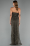 Abendkleid Lang Perlenbesetzt Khaki ABU5477