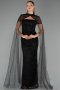 Abendkleid Lang Perlenbesetzt Schwarz ABU5483