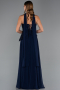 Abendkleid Lang Chiffon Marineblau ABU5486