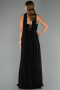Abendkleid Lang Chiffon Schwarz ABU5486