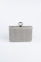 Abendtasche Gemustert Platin SH858