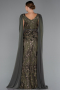Abendkleid Lang Perlenbesetzt Khaki ABU5248