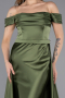 Abendkleid Lang Satin Khaki ABU5507