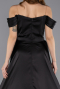 Abendkleid Lang Satin Schwarz ABU5507