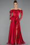 Rot Standesamtkleid Satin Lang ABU5054