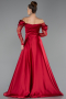 Rot Standesamtkleid Satin Lang ABU5054