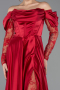 Rot Standesamtkleid Satin Lang ABU5054