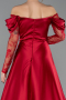 Rot Standesamtkleid Satin Lang ABU5054