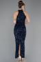 Azurblau Abendkleid Lang ABK2474