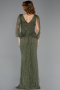 Abendkleid Lang Steinbesetzt Khaki ABU5475