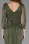 Abendkleid Lang Steinbesetzt Khaki ABU5475