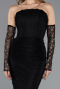 Abendkleid Lang Spitze Schwarz ABU5510
