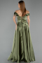 Abendkleid Lang Satin Khaki ABU5530